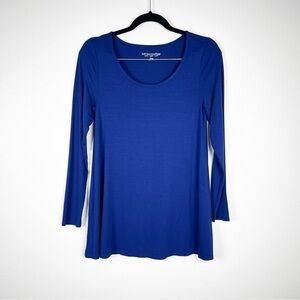 Soft Surroundings‎ Long Sleeve Scoop Neck Tunic Top Blue Sz XS